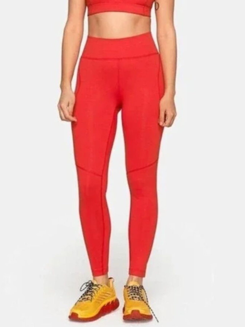 Outdoor Voices High-Rise Red Heathered TechSweat Core Leggings